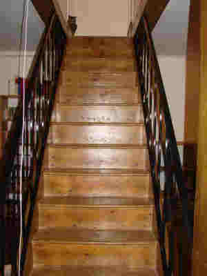 wrought iron railing for stairs in surrey, epsom, fitted to wooden stair case