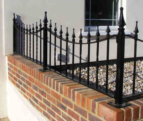 Wrought Iron Railings Metal Fencing - Brick Garden Walls With Railings